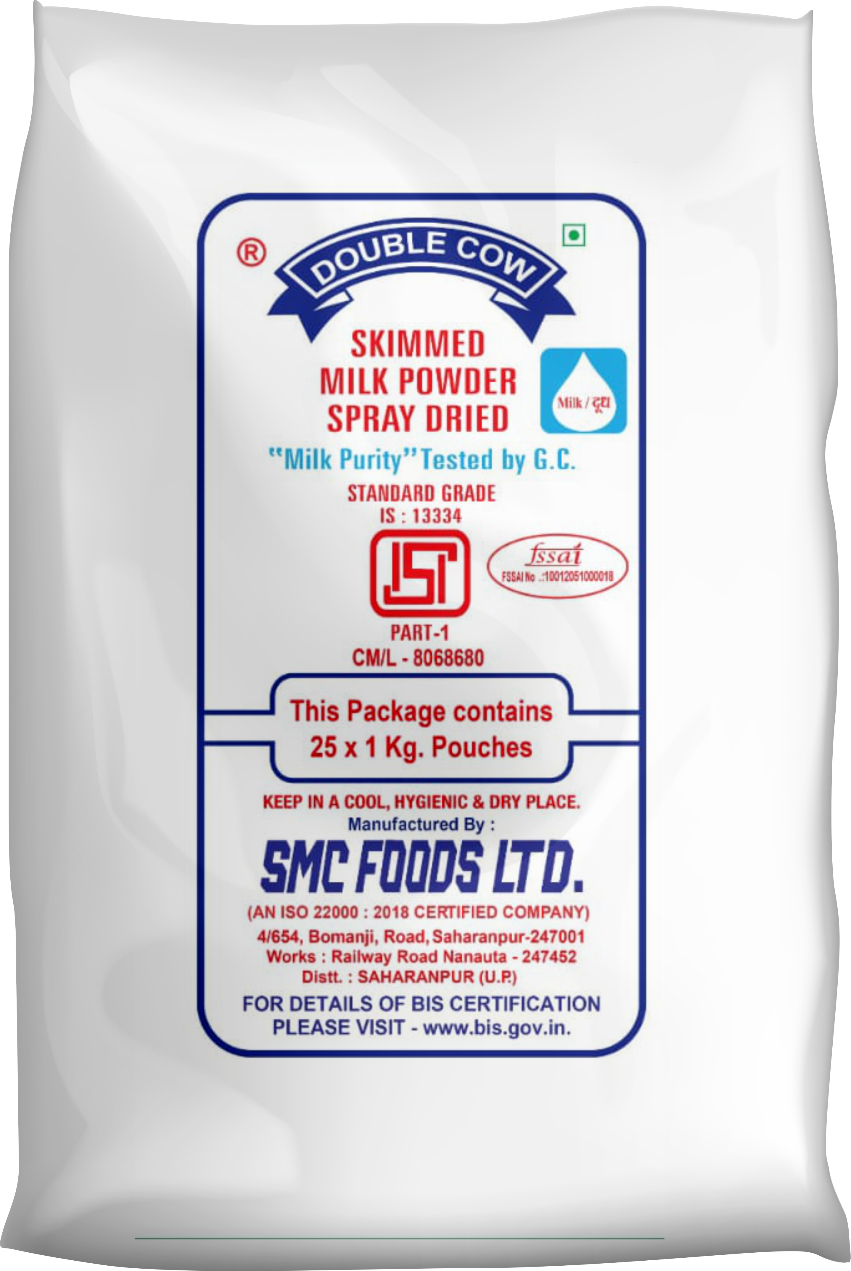 Madhusudan Skimmed Milk Powder Double Cow 5 Kg Pack