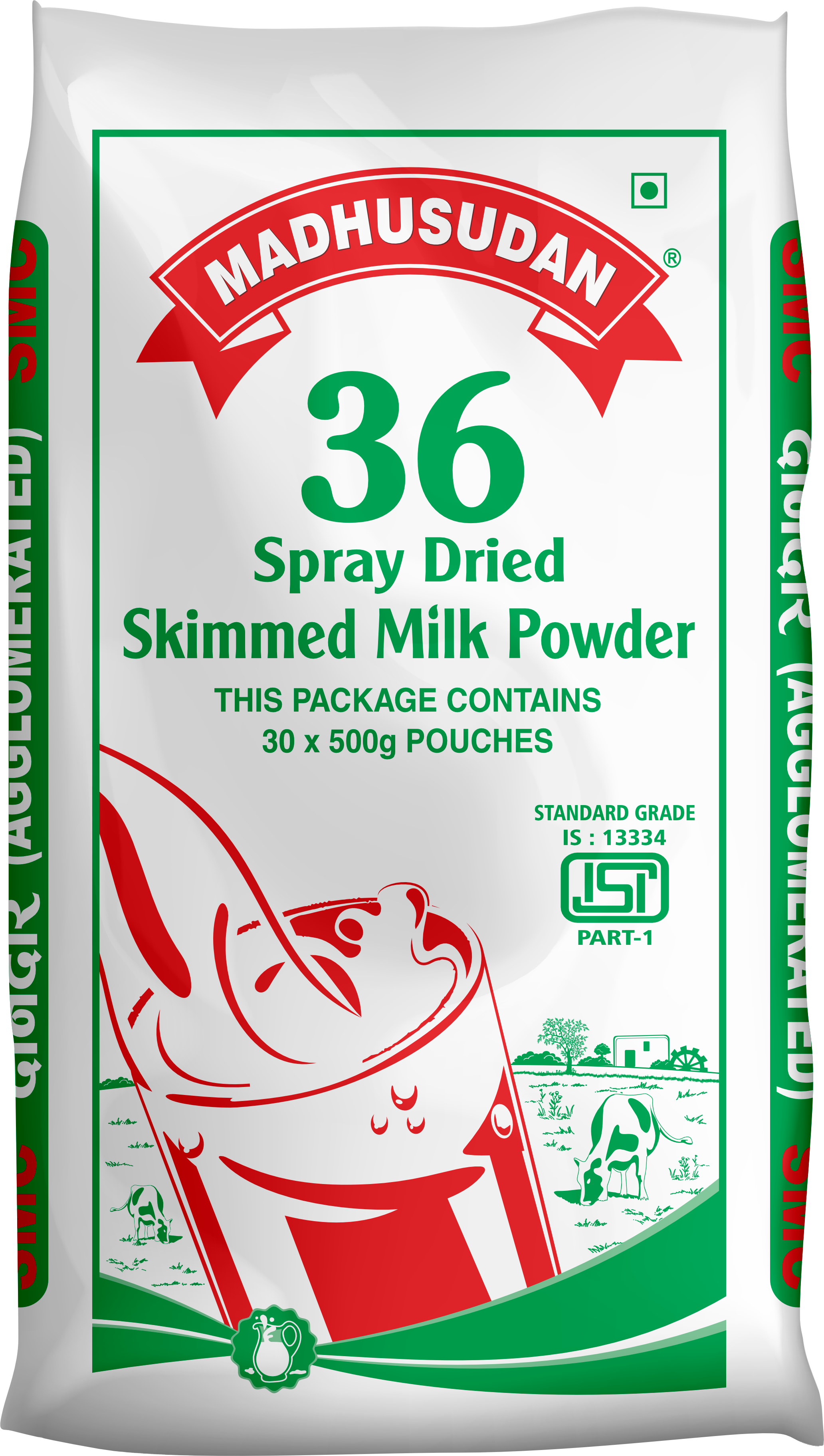 Madhusudan Skimmed Milk Powder 36 No Bag 15 Kg Pack