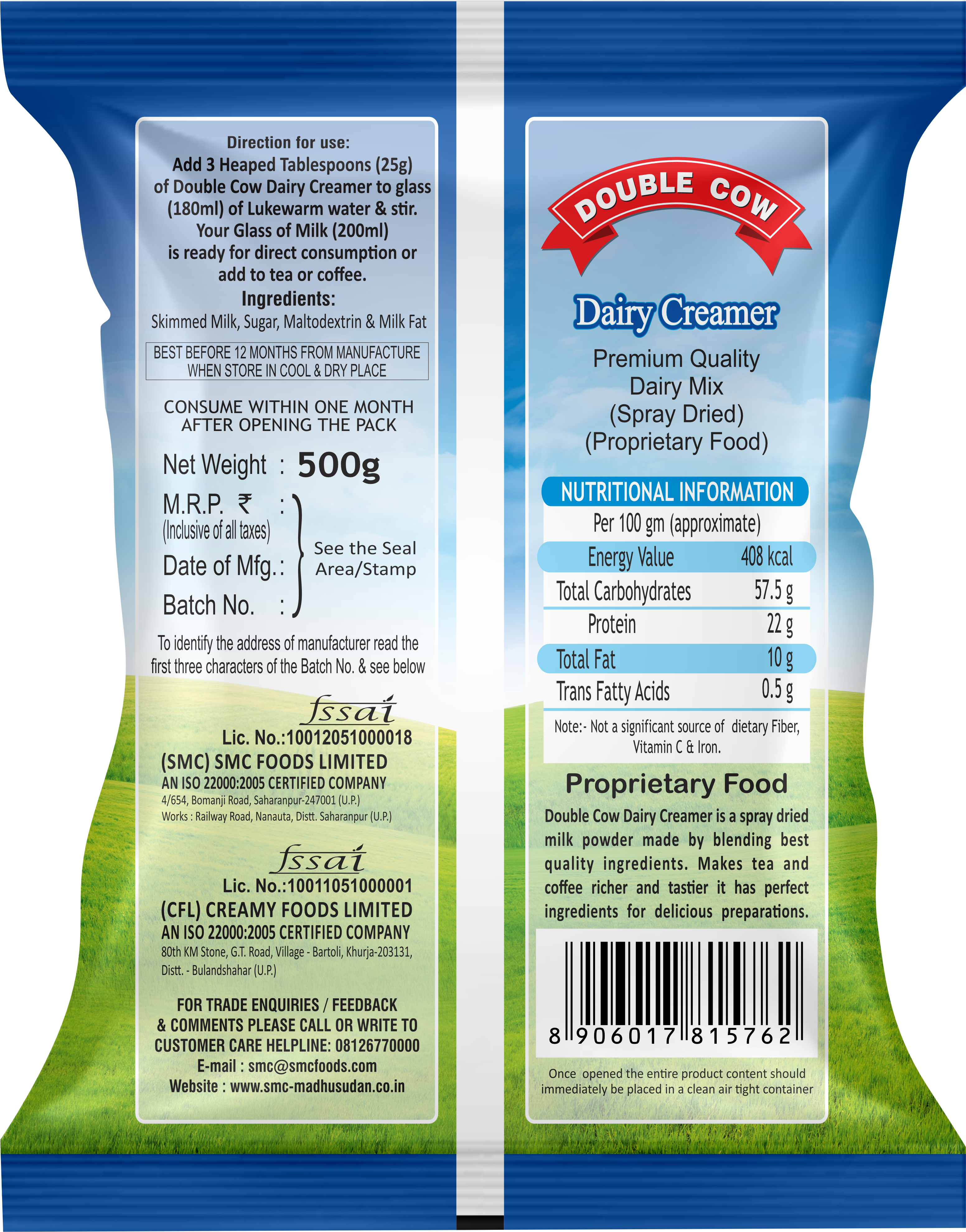 Madhusudan Double Cow Dairy Creamer 500 gm Pack