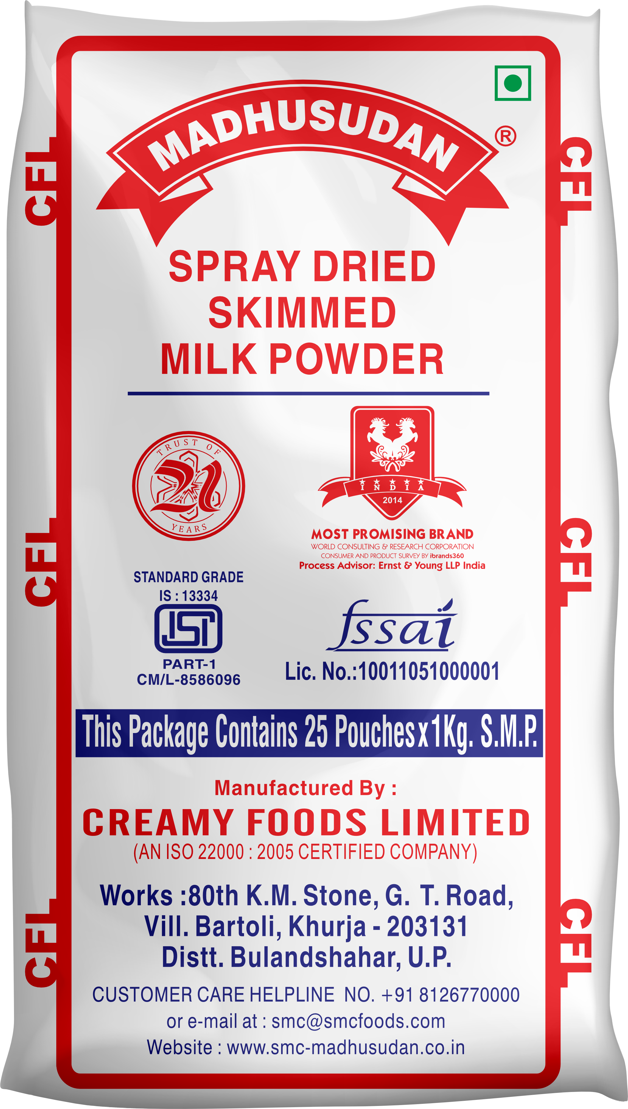 Madhusudan Skimmed Milk Powder 25 Kg Pack