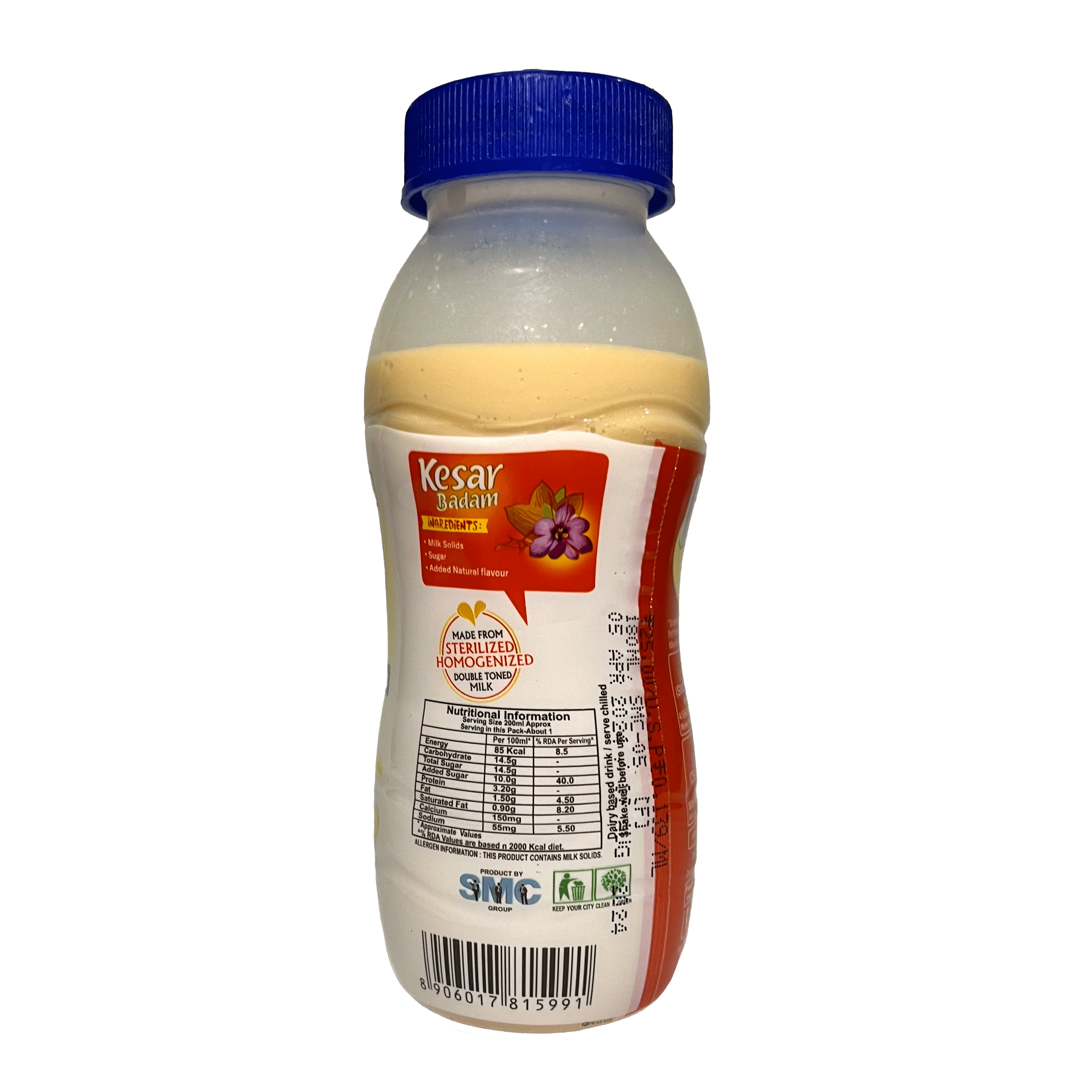 Madhusudan Flavored Milk 200 ml Kesar Badam Bottle Pack
